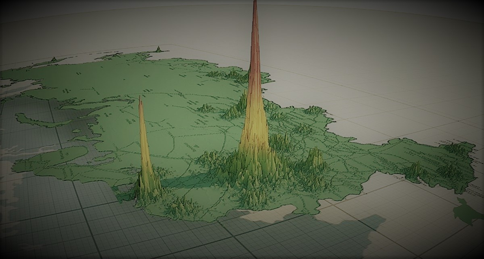 Рис. 1. Плотность населения территории Российской Федерации 