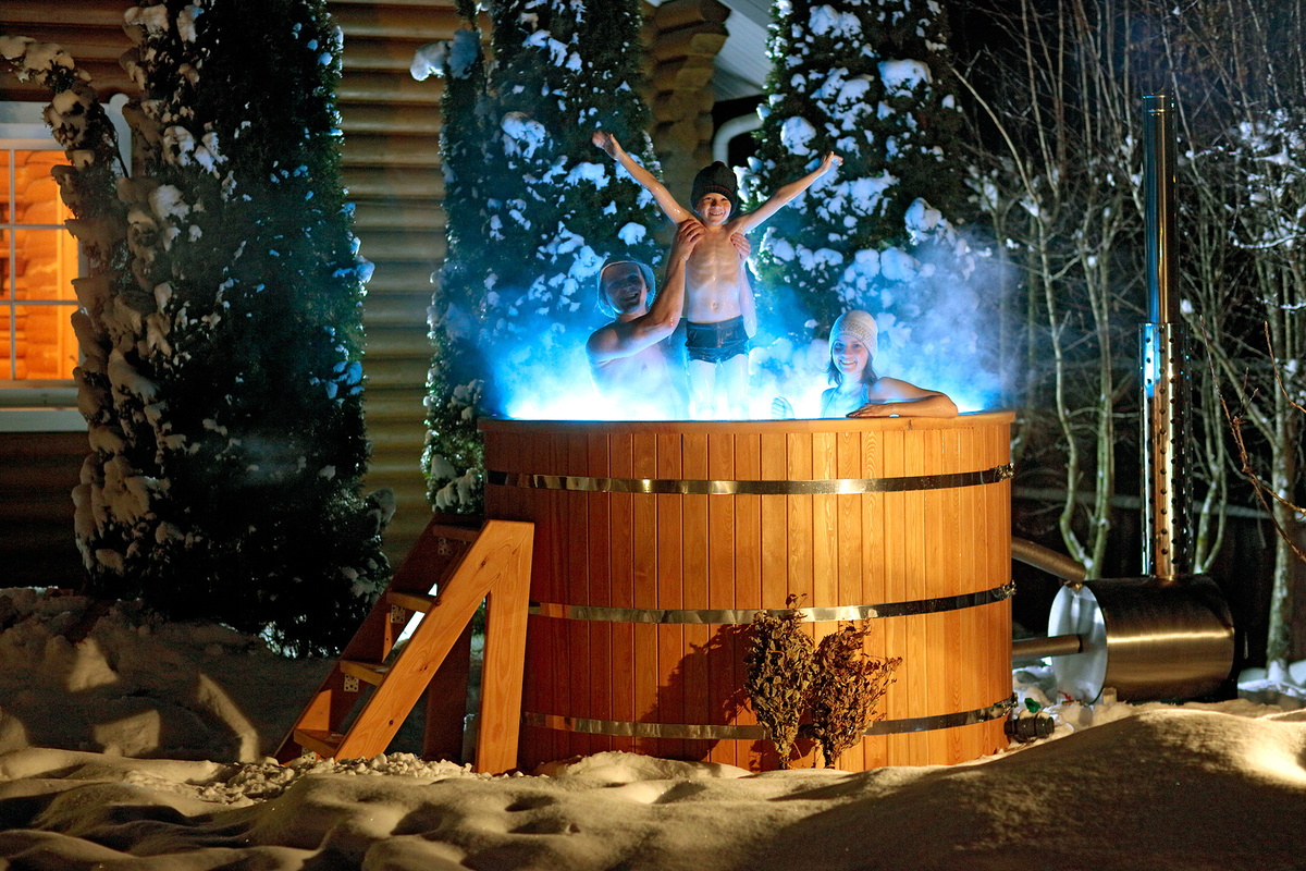 Уличная купель фурако с подогревом Good LINE