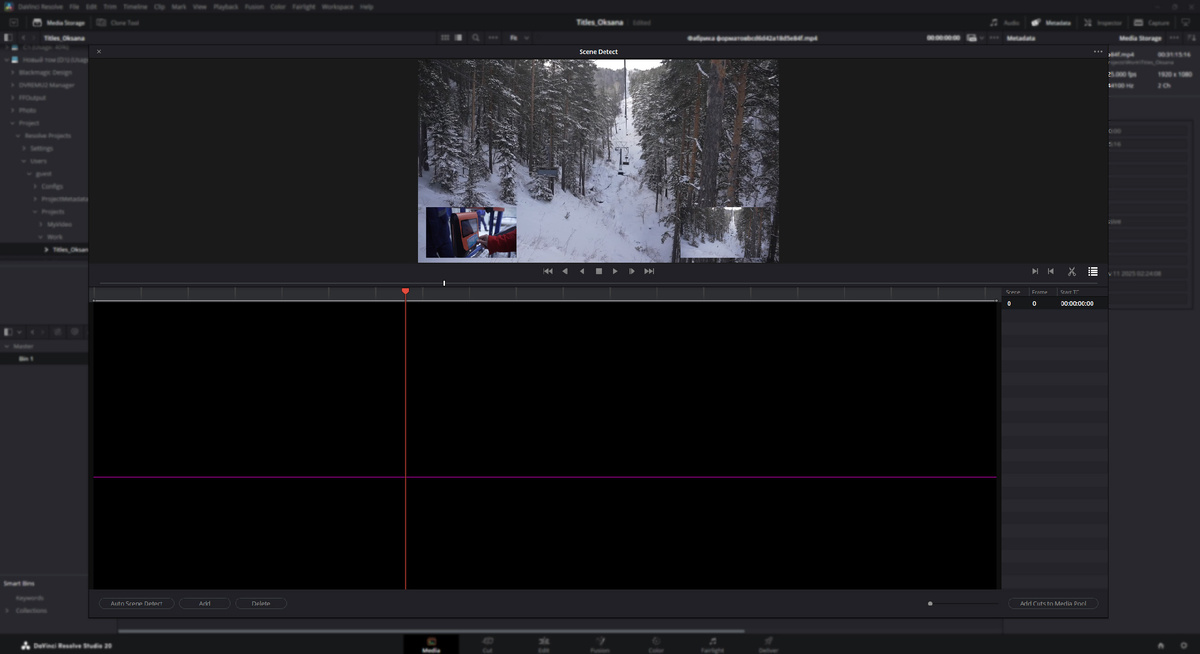 Окно Scene cut detection
