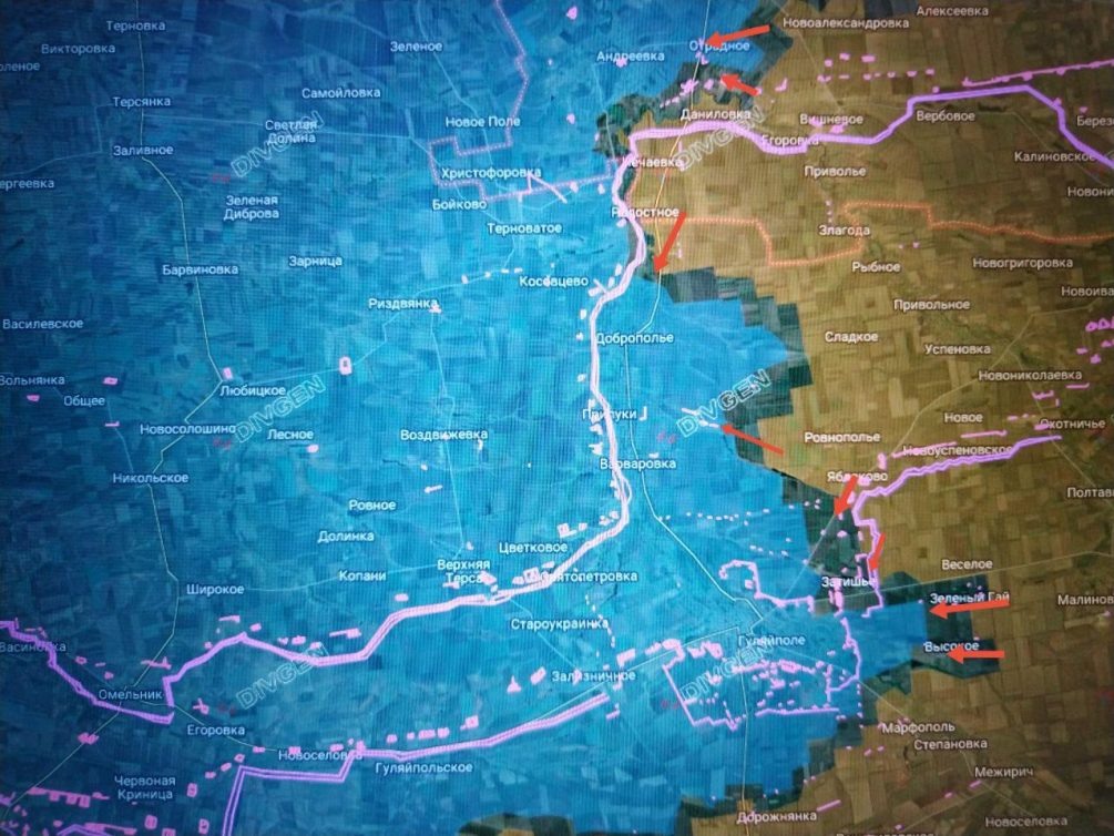    Карта СВО. ВС РФ прорвали оборону на Запорожском направлении.