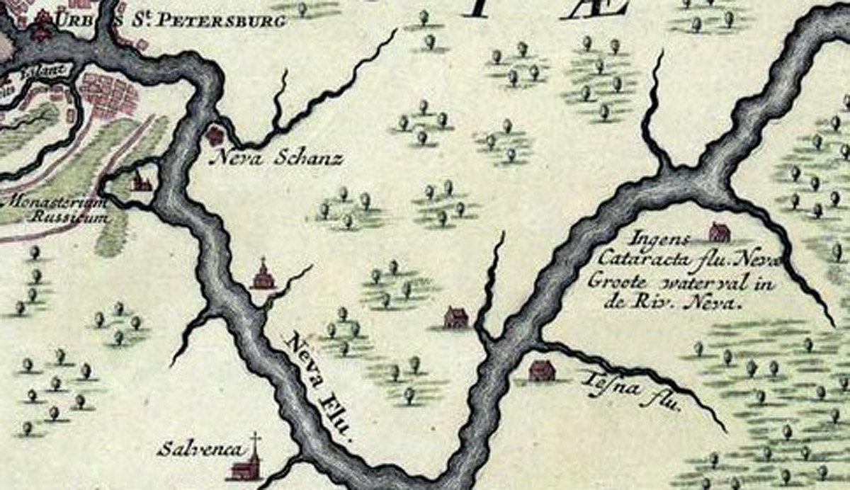 «План Санкт-Петербурга и реки Невы», 1725 год, Рейнер Оттенс