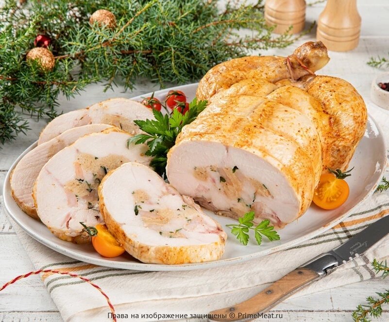 Рулет из целой фермерской курицы с креветками - 2 168 ₽ за 1 кг