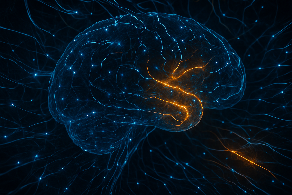 Так может выглядеть "мыслящее" пространство большой языковой модели. Каждая светящаяся нить — это связь между понятиями.