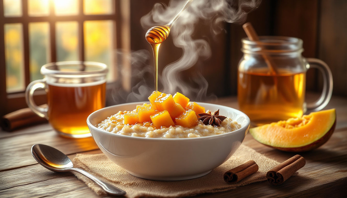 «Овсяная каша с тыквой и мёдом: не “здоровый завтрак”, а “утренний договор с собой — без обмана”