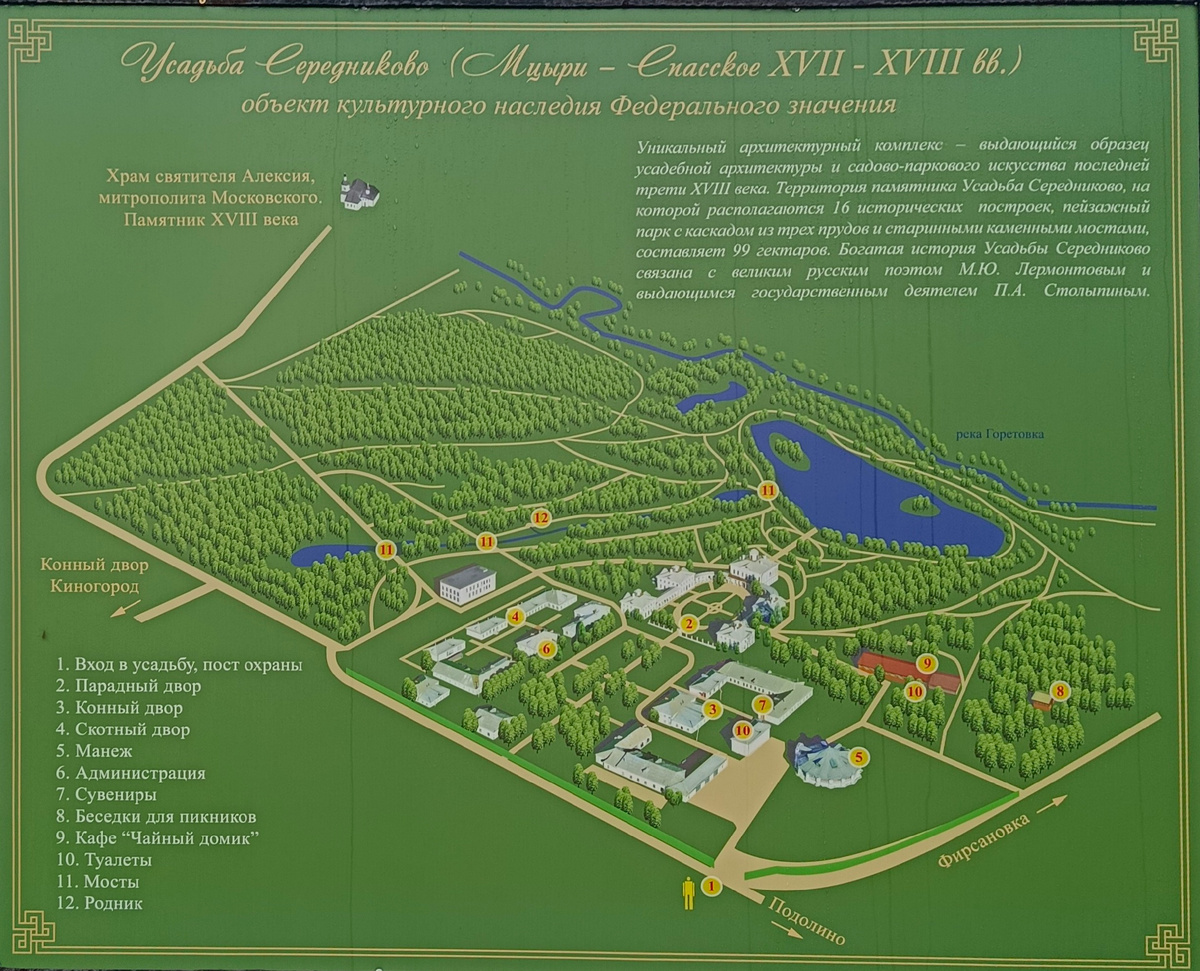 План усадьбы Середниково