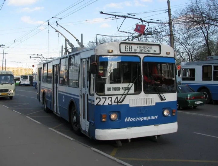 ЗиУ 682Г 2734 рейс троллейбуса 68 "Ивановское — Новокосино"
