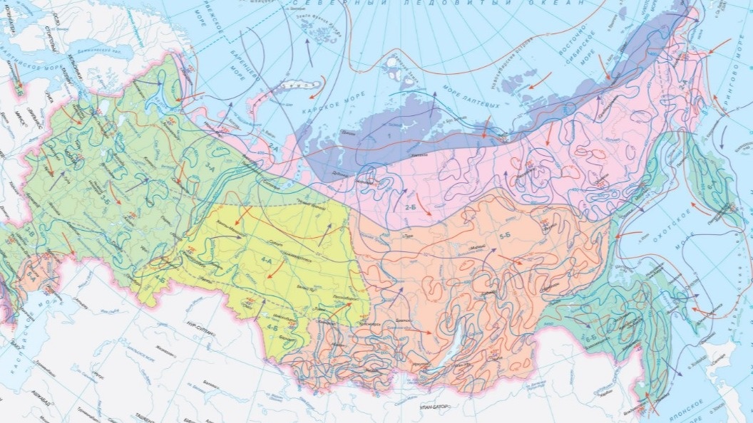 Карта с отметками холодных зон над Россией