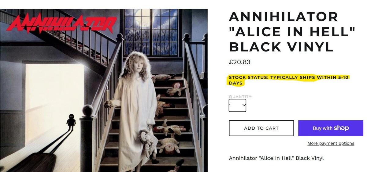 Снимок экрана с сайта Earache Records