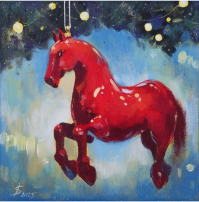Светлана Искоских  "Красный конь" холст, акрил 2025
