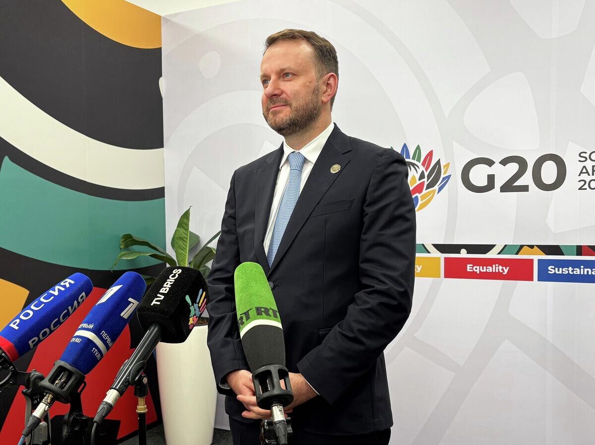    Заместитель руководителя администрации президента РФ Максим Орешкин на саммите G20 в Южно-Африканской Республике© РИА Новости / Заман Рамазанов