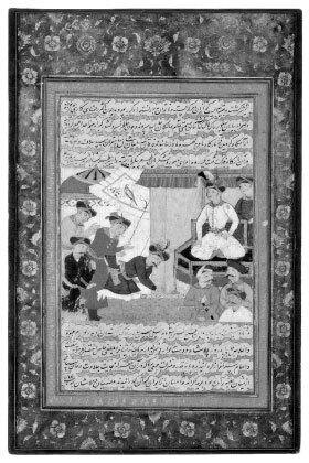 Миниатюра. Шах Исмаил с кызылбашами. Второй этаж. XVII век.