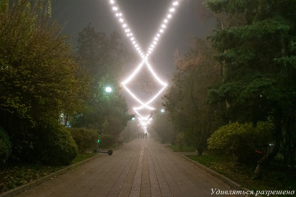 Туман стелился по дороге