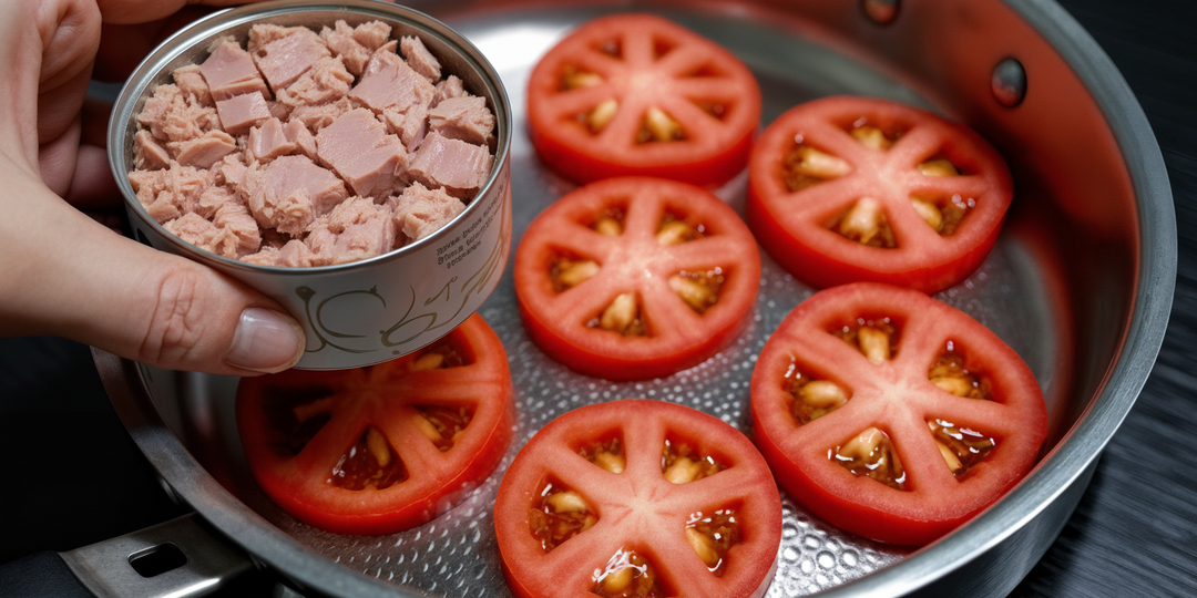 Готовлю завтрак из томатов, тунца и яиц — просто, сочно и нереально вкусно