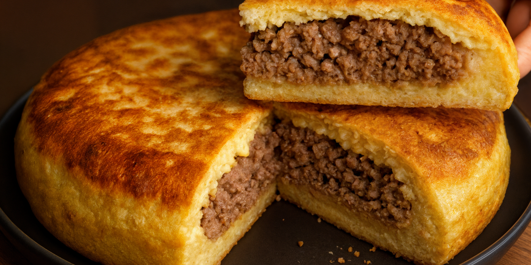 Большая сковородная лепёшка из картофеля и фарша — просто, сытно и невероятно вкусно