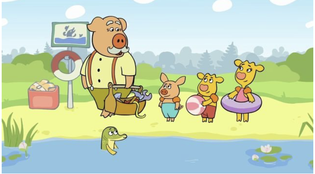 Кадр из мультсериала "Оранжевая корова". "Все рыбы особенные" (имеется в виду, не могут говорить).