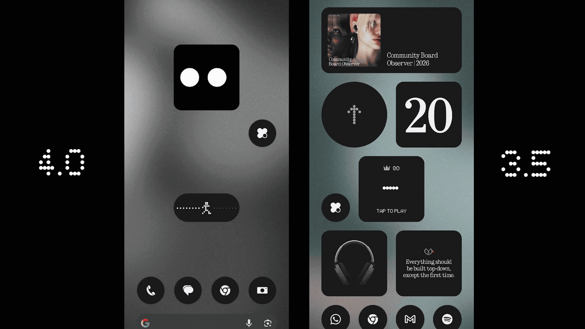 Разница в анимациях | Источник: Nothing