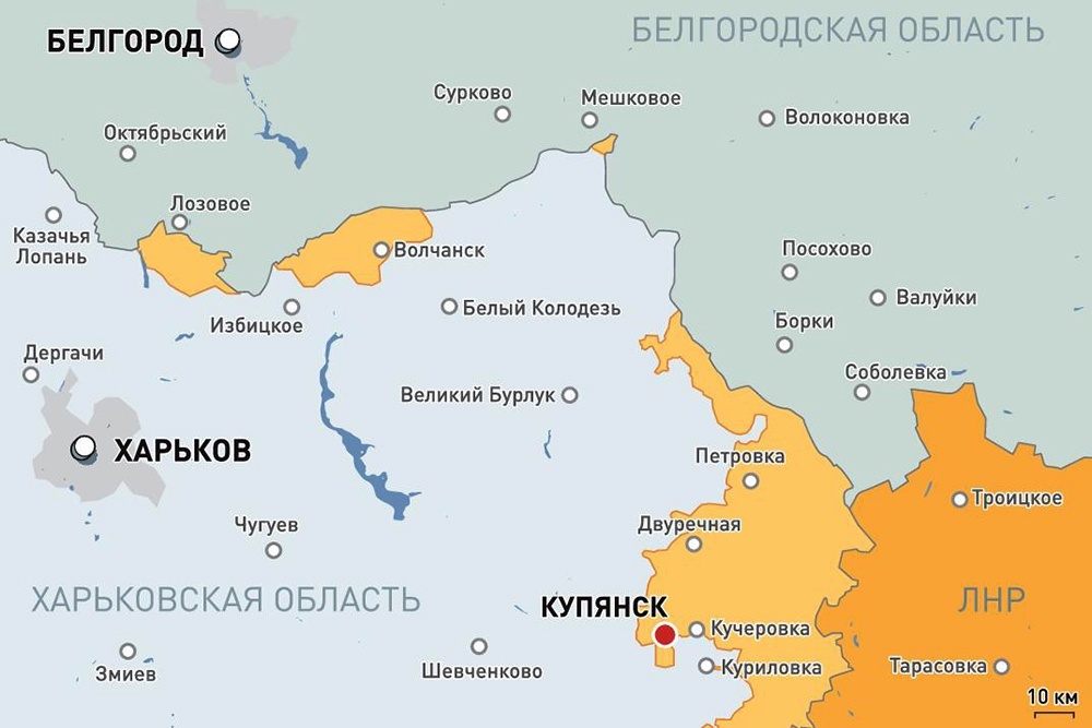    Купянск важен из-за выгодного расположения на возвышенном берегу реки и крупной железнодорожной станции. / Инфографика "РГ" / Александр Чистов / Иван Петров