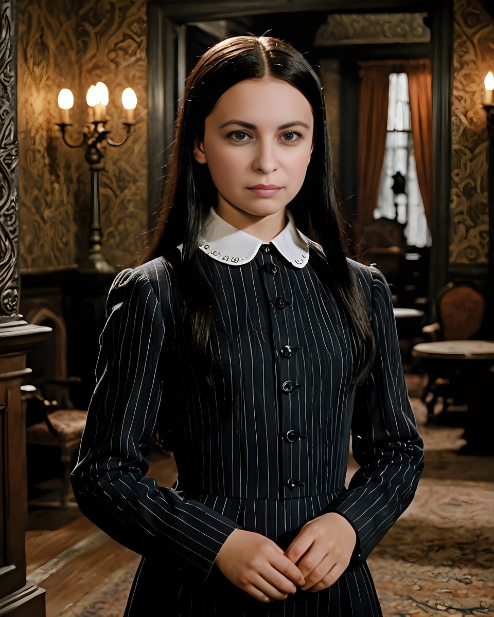 Фотомонтаж в фотошоп в стиле Уэнсдей Аддамс