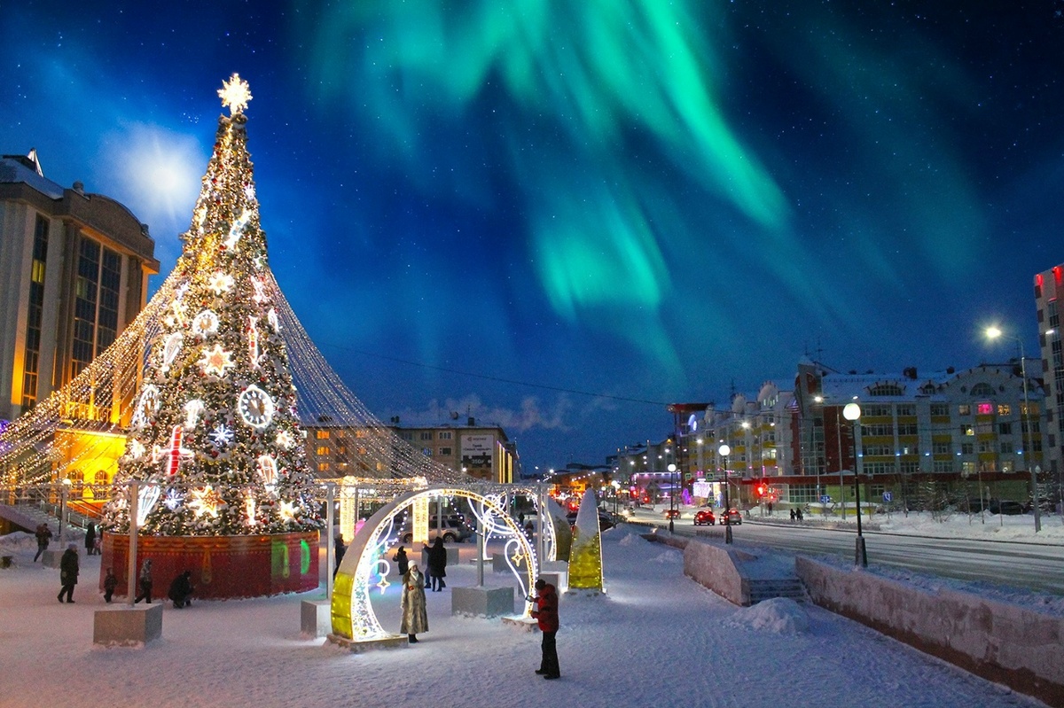 Северное сияние в Салехарде. Источник фото: Яндекс.Картинки