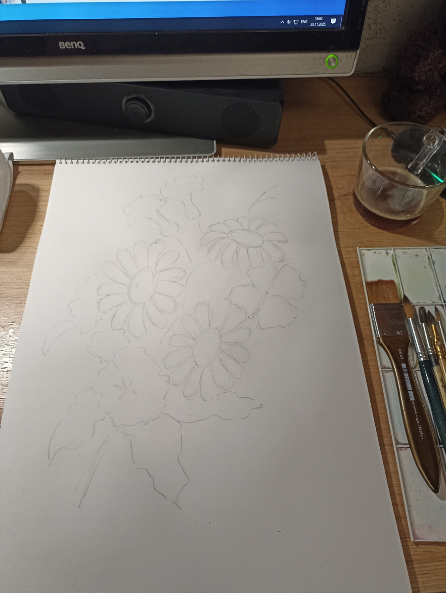 Эскиз в карандаше готов 