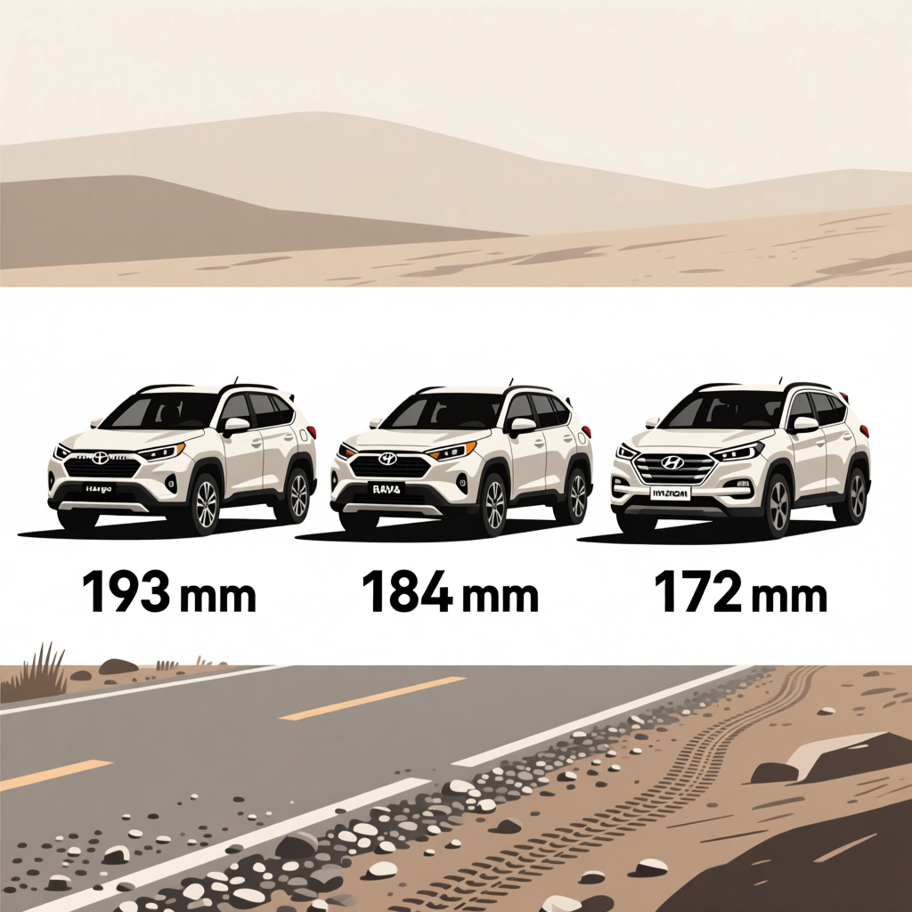 Сравнение клиренса Dargo, RAV4 (XA50) и Hyundai Tucson (NX4)