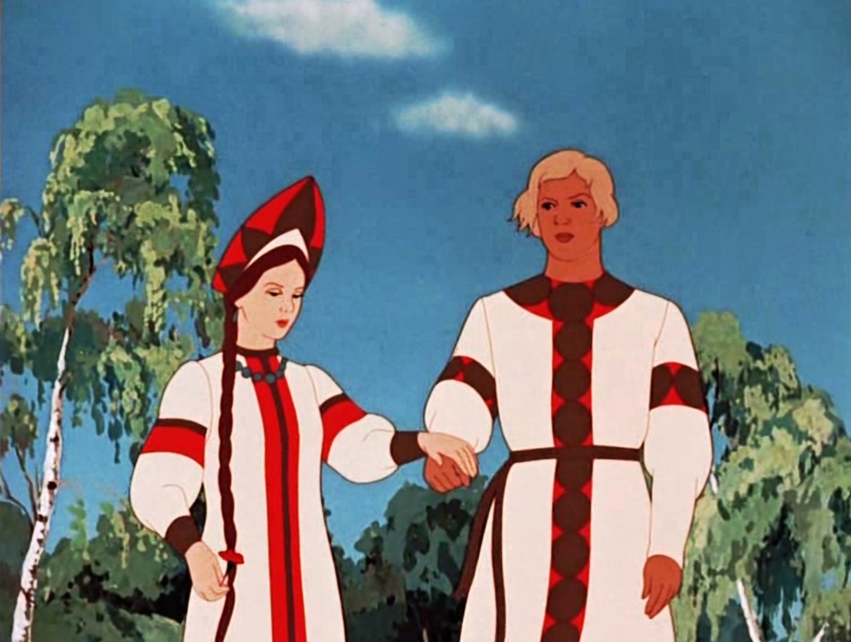 Кадр из м/ф "Аленький цветочек" 1952 года