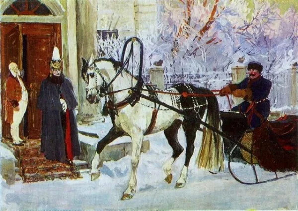 Иллюстрация Аркадия Пластова - художника-иллюстратора работ Льва Толстого.