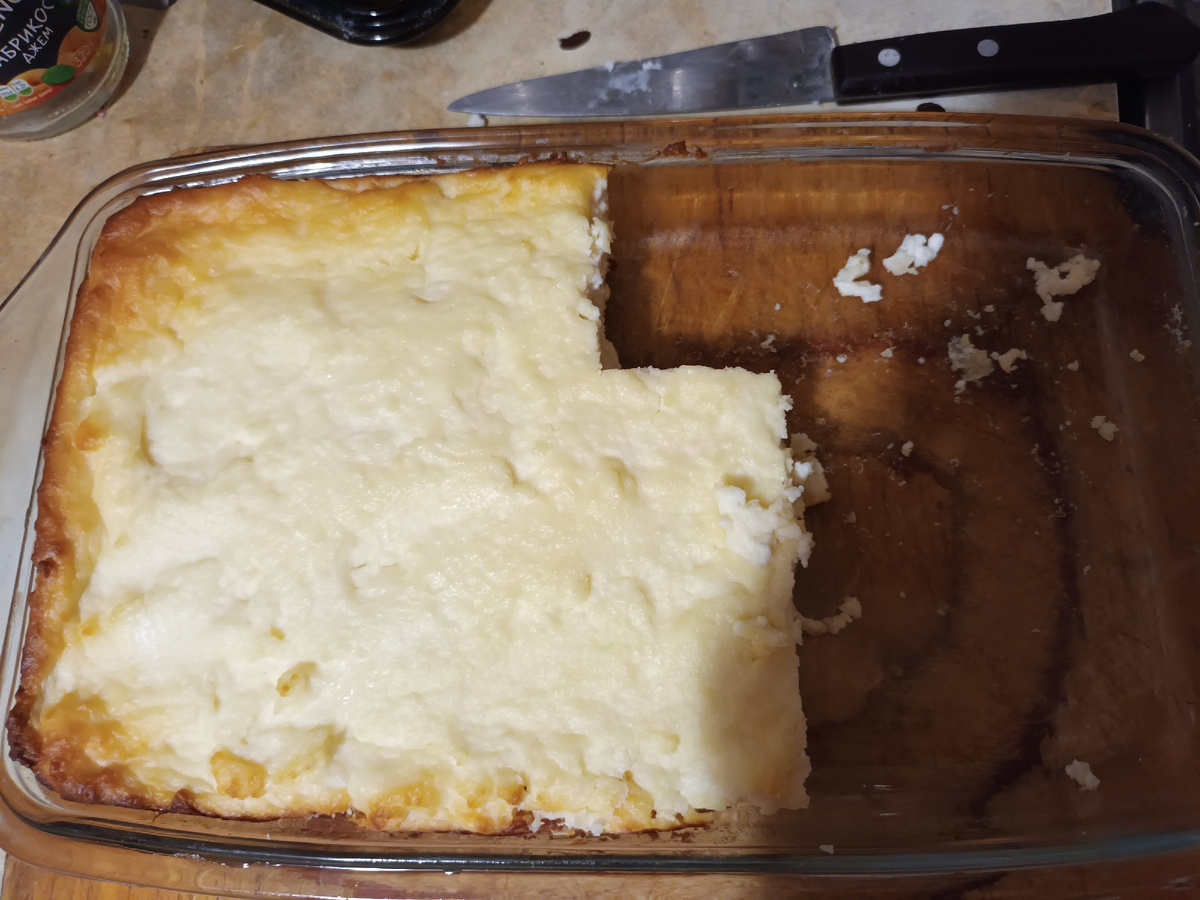 Запеканка вкусная. Половину сразу сьели.