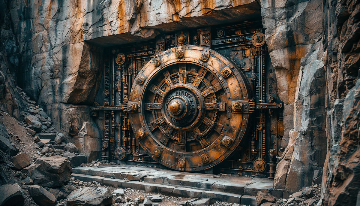 В скале был обнаружен механизм.