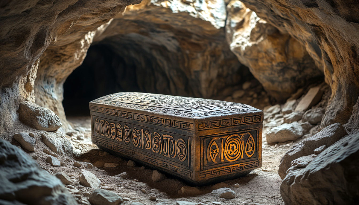 В пещере нашли загадочный саркофаг.