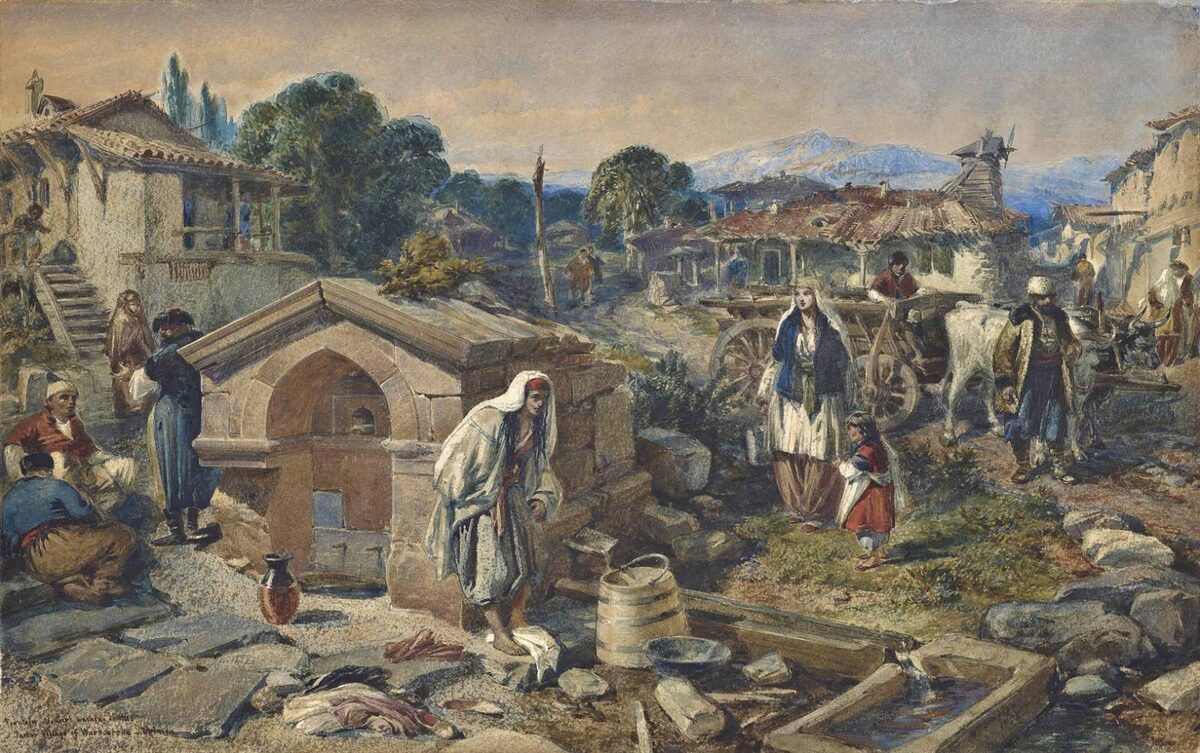 Татарская деревня Варнутка, 1858 г. Худ. Уильям Симпсон