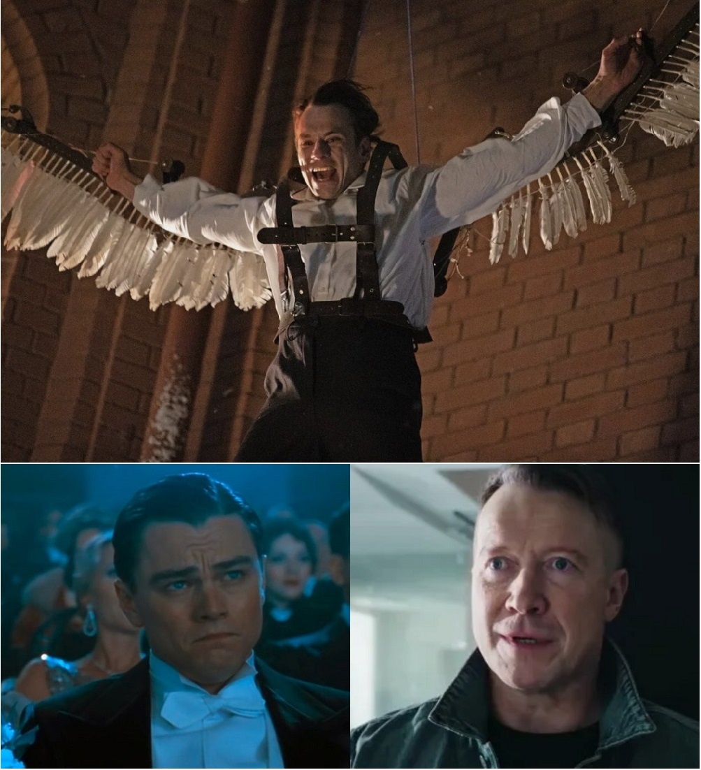 Сравнивать "наш" "Авиатор" и американский нельзя. Иначе,- можно не выдержать позора. На первом скрине кадра из "нашего" "Авиатора", - сам "авиатор" - Иннокентий Платонов (Александр Горбатов). Леонардо Ди Каприо в роли американского "Авиатора" в представлении не нуждается. Актер Алексей Кравченко (помощник инвестора Виктора Желткова (Евгения Стычкина)) выглядит удивленным: "Как же он попал сниматься в этот "шедевр"?.... 