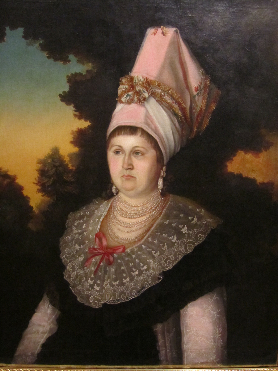 Портрет неизвестной сибирской купчихи неизвестного художника. 1810 гг.