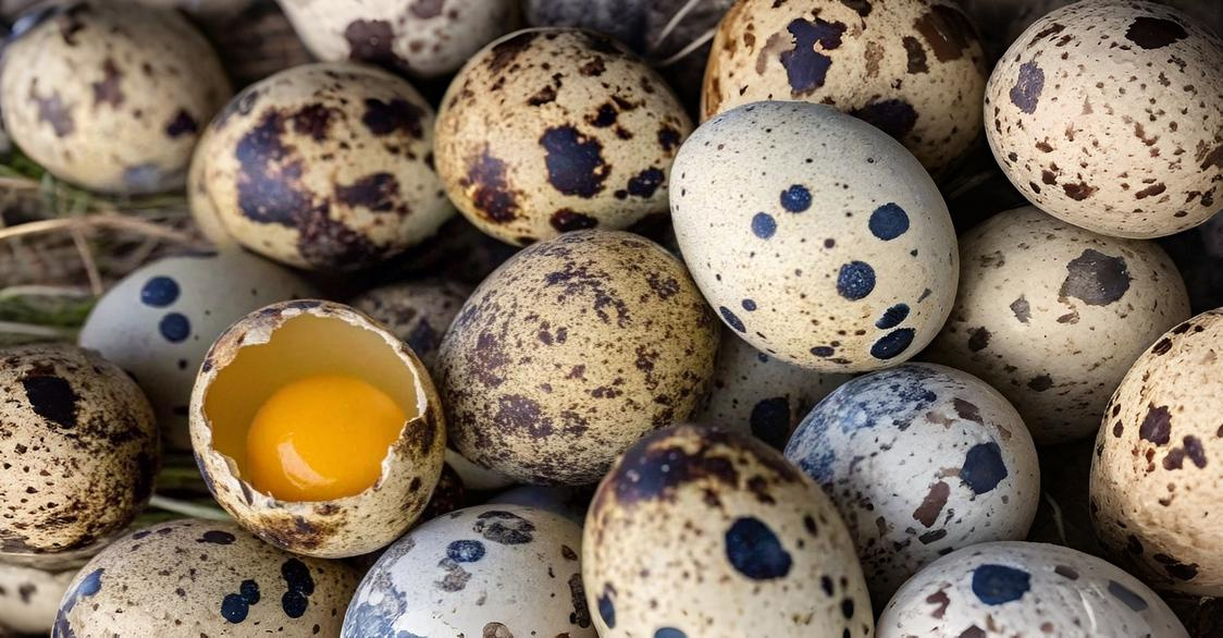 Сырые перепелиные яйца