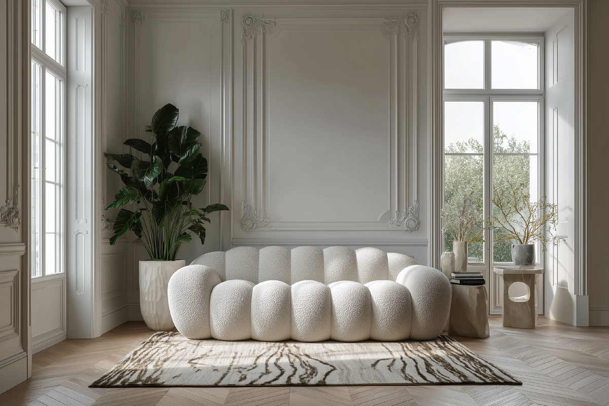 Диван-облако в современном классическом интерьере