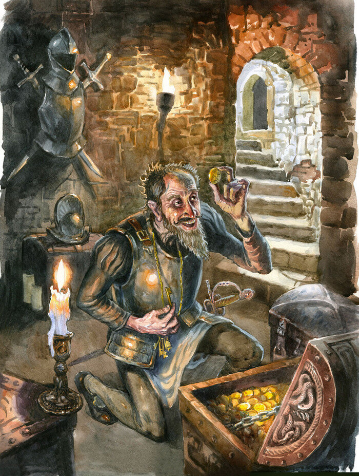 Иллюстрация к пьесе "Скупой рыцарь" А.С. Пушкина