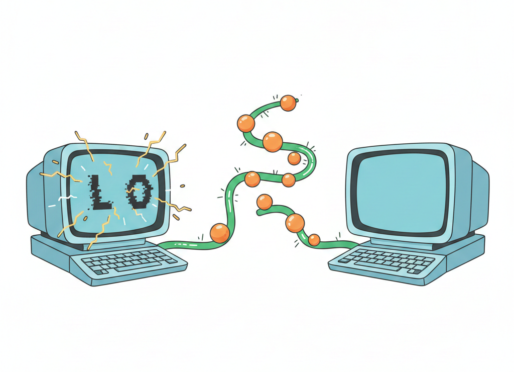  История интернета — первое сообщение "LO"