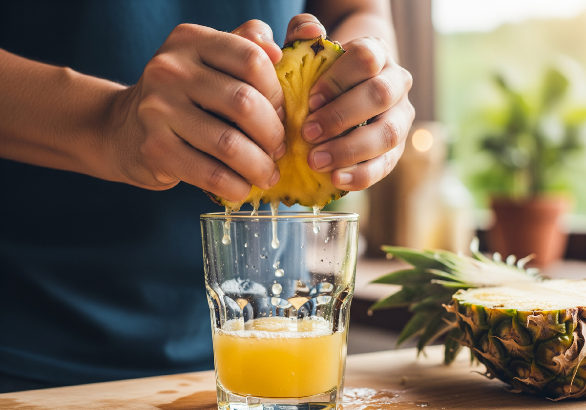 Подготовка ананасового сока