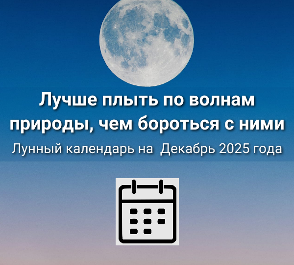 Лунный календарь на Декабрь 2025 года