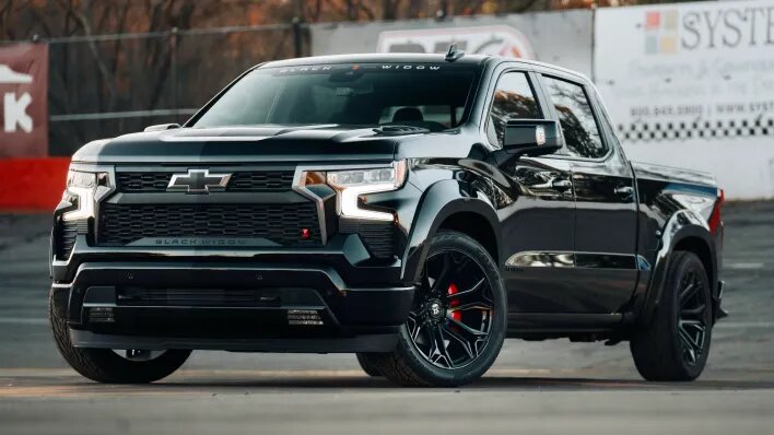 Black Widow 2025 Chevrolet Silverado 1500 SR. (Fox Factory™).