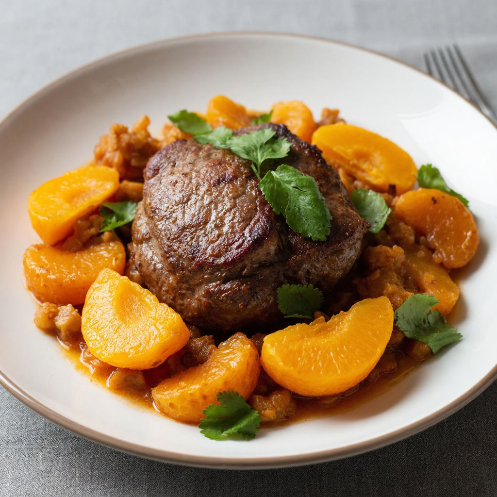 Мясо с айвой и апельсинами в духовке 