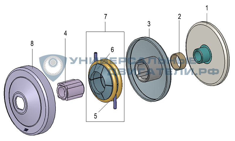 №	Артикул	Наименование	
1	TAV30-01	Диск вариатора ведущего неподвижный 
2	TAV30-02	Втулка вариатора латунная
3	TAV30-03	Диск вариатора ведущего подвижный 
4	TAV30-04	Втулка вариатора направляющая Comet 
5	TAV30-05	Пружина вариатора ведущего
6	TAV30-06	Грузики вариатора 
7	TAV30-07	Грузики вариатора с пружинами 
8	TAV30-08	Крышка вариатора ведущего 
17	TAV30-17	Втулка шайба болта крепления вариатора 