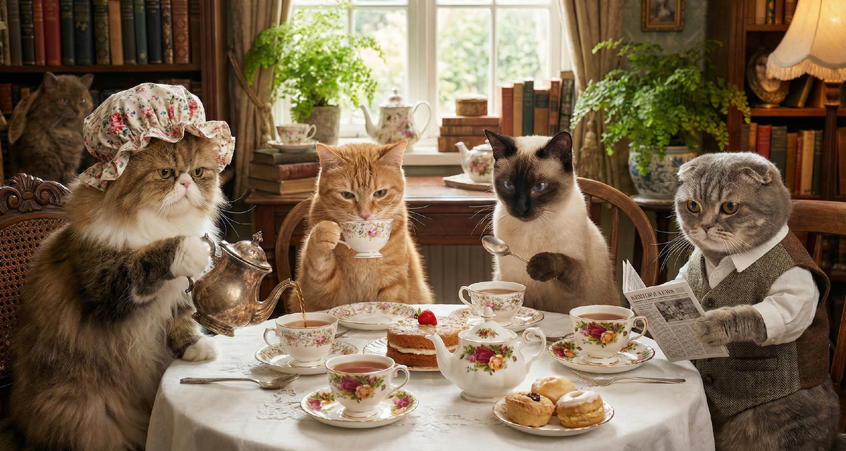 Котики рекомендуют использовать чай только по прямому назначению