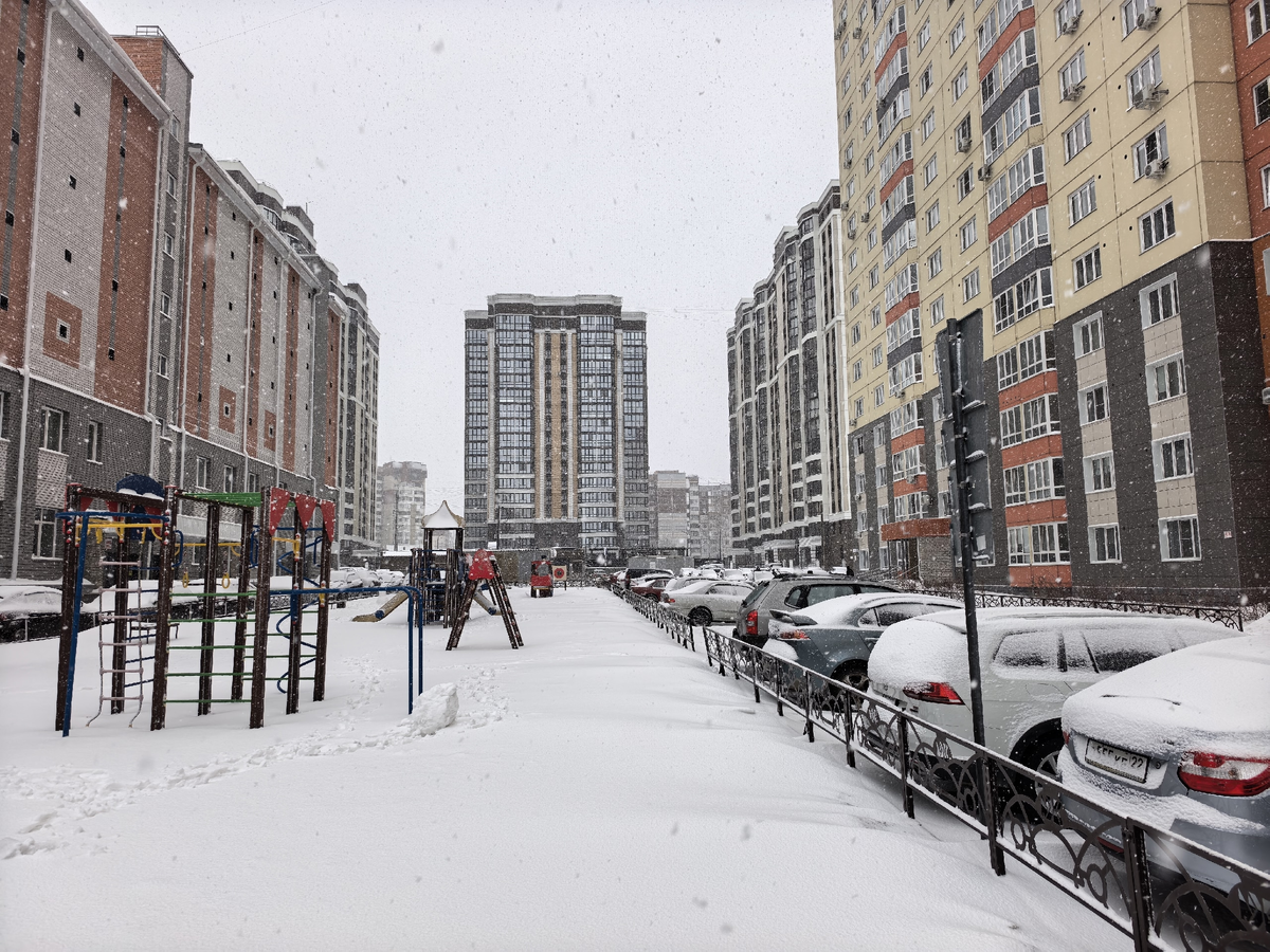 Снег в Барнауле. Фото автора