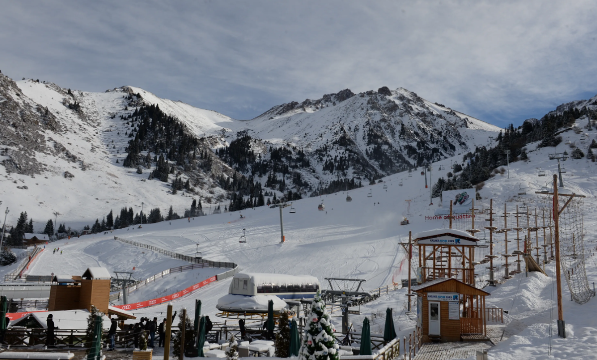 Виды горнолыжного курорта Шымбулак зимой