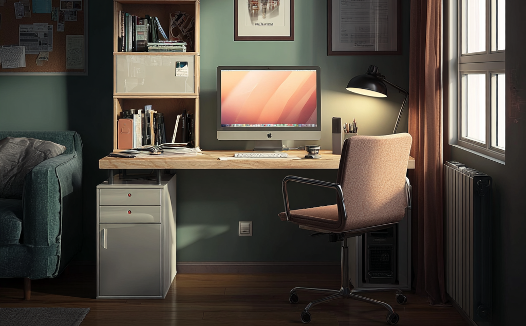 Рабочее место в гостиной