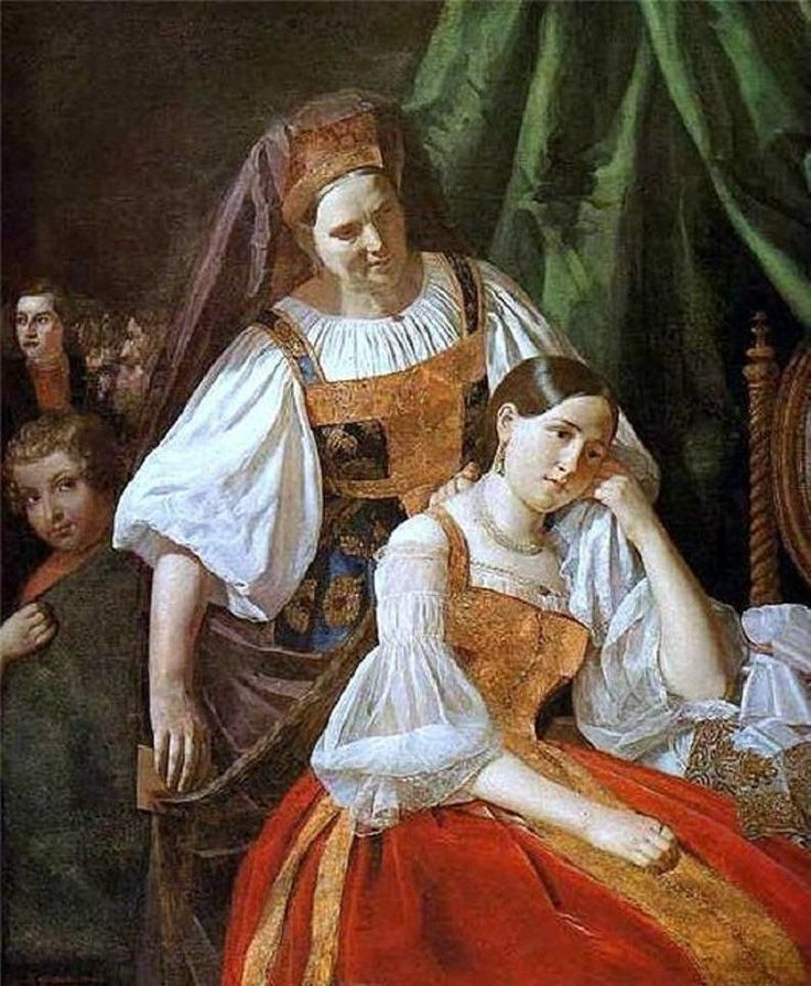 В. Феклистов, приготовление невесты к венцу, 1848. Источник: pinterest.com