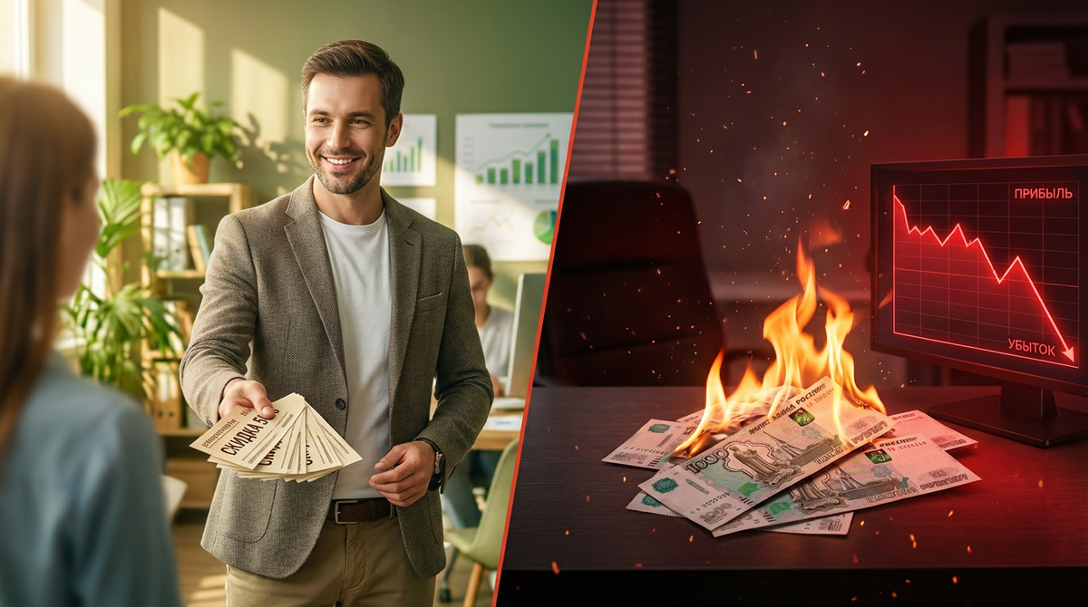 Радость от сделки с скидкой сегодня — и убытки для малого бизнеса России завтра. Почему предприниматели в Москве, Санкт-Петербурге и регионах часто не замечают, как небольшие бонусы для клиентов приводят к падению прибыли