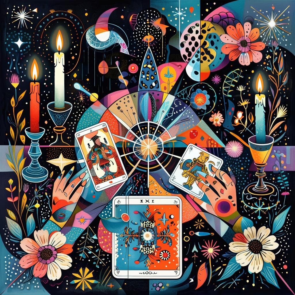 Гадание на картах. Иллюстрация сгенерирована нейросетью