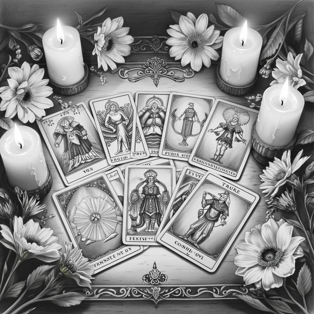 Гадание на картах. Иллюстрация сгенерирована нейросетью